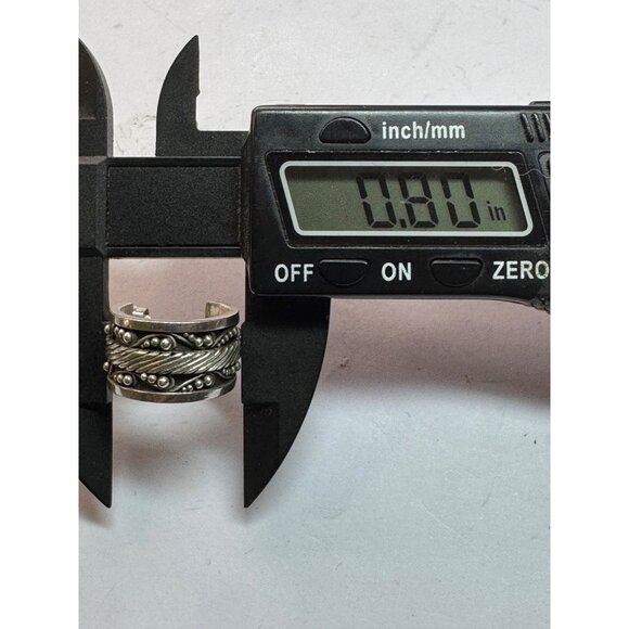 Vintage Lois Hill Sterling Silver 925 Wide Etched Hoop Earrings 17g Estate - Picture 8 of 9